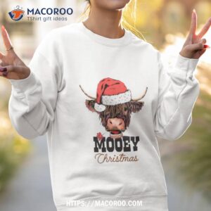 mooey christmas cute cow santa t shirt sweatshirt 2