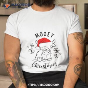 Mooey Christmas With Santa Hat Funny Shirt