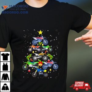 Motocross Merry Christmas Tree Tshirt