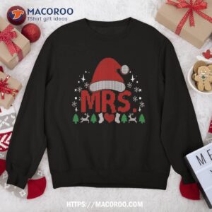 Mrs Santa Ugly Christmas Outfit Wo Funny Couple Matching Sweatshirt