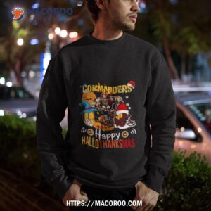 ncaa washington commanders mascot happy hallothanksmas shirt sweatshirt