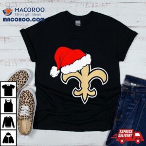 New Orleans Saints Logo Santa Hat Christmas Tshirt