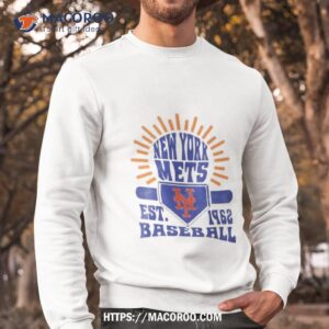 new york mets sun burst est 1962 baseball t shirt sweatshirt