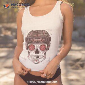 Nhl Chicago Blackhawks Skull Dia De Los Muertos Hockey Logo Tank Top 1