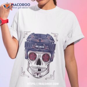 Nhl Colorado Avalanche Skull Dia De Los Muertos Hockey Logo T Shirt