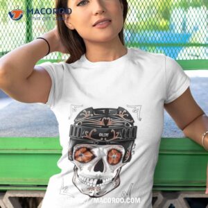 Nhl Edmonton Oilers Skull Dia De Los Muertos Hockey Logo Tshirt 1