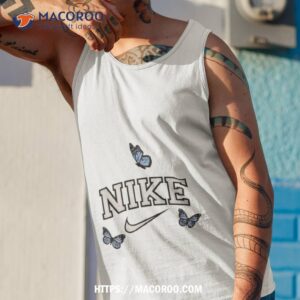 nike logo x blue butterflies shirt tank top 1