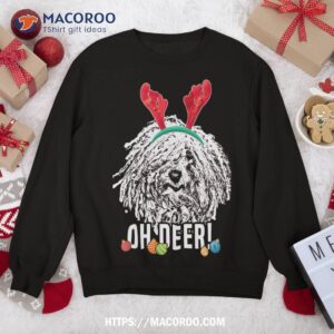 oh deer funny komondor xmas sweatshirt sweatshirt