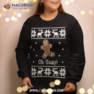 oh snap gingerbread sweatshirt ugly christmas baking gift sweatshirt 2