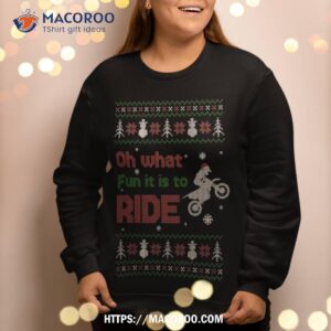 oh what fun it is to ride motorcycle ugly christmas sweater sweatshirt sweatshirt 2