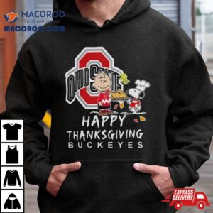 Ohio State Buckeyes Charlie Brown And Snoopy Happy Thanksgiving Tshirt