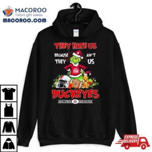 Ohio State Buckeyes Grinch They Hate Us Because Ain’t Us Buckeyes Christmas Shirt