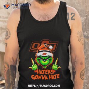 Oklahoma State Cowboys Grinch Santa Middle Finger Haters Gonna Hate Tank Top