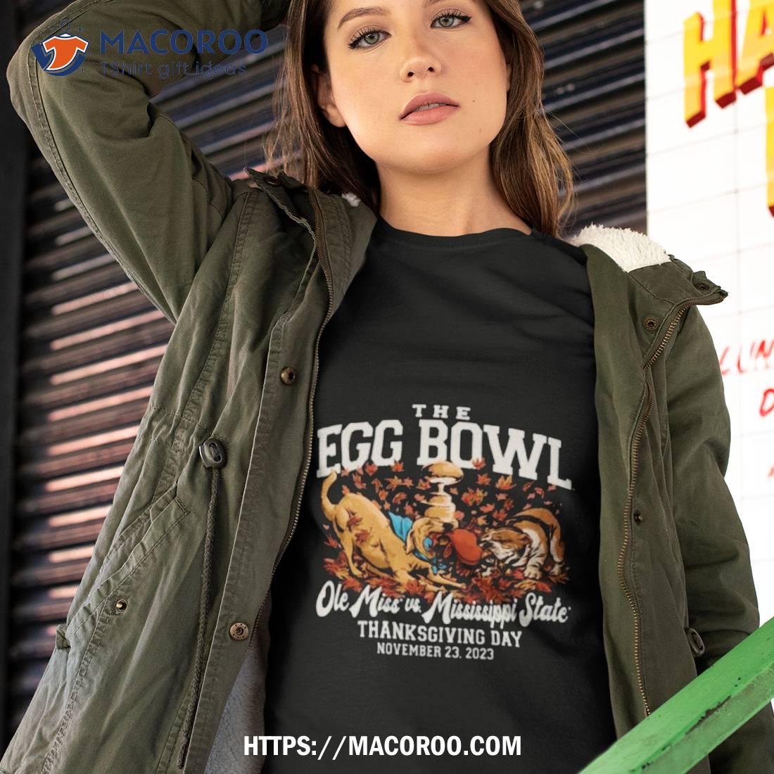 Ole Miss Rebels Vs Mississippi State Bulldogs 2023 The Egg Bowl Thanksgiving Day Shirt Ole Miss Rebels Vs Mississippi State Bulldogs 2023 The Egg Bowl Thanksgiving Day Shirt