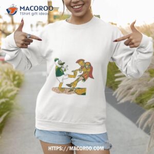 Oregon Ducks Football Mascot Kick Michigan State Spartans Football Mascot Cartoon Sweatshirt 1