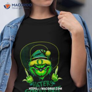 Oregon Ducks Grinch Santa Middle Finger Haters Gonna Hate Shirt