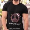 Peace Sign Santa Hat Christmas Lights Hippie Shirt