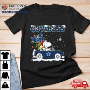 Peanuts Snoopy And Woodstock Drive Car Dallas Cowboys Christmas Shirt
