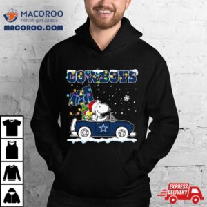 Peanuts Snoopy And Woodstock Drive Car Dallas Cowboys Christmas Tshirt