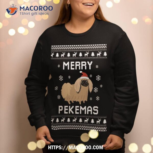 Pekingese Dog Lover Christmas Ugly Xmas Sweater Peke Gift Sweatshirt