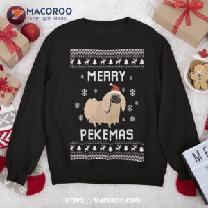 pekingese dog lover christmas ugly xmas sweater peke gift sweatshirt sweatshirt
