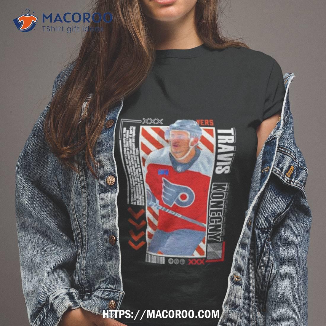 Philadelphia Flyers Travis Konecny Hockey Paper T Shirt Philadelphia Flyers Travis Konecny Hockey Paper T Shirt