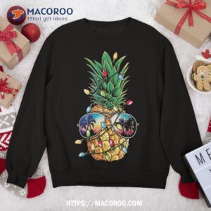 Pineapple Christmas Tree Lights Xmas Gifts Sunglasses Sweatshirt