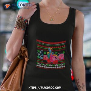 Pink Game Kirby Christma Ugly Christmas Tank Top 4