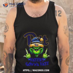 Pittsburgh Panthers Grinch Santa Middle Finger Haters Gonna Hate Tank Top