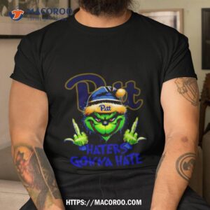 Pittsburgh Panthers Grinch Santa Middle Finger Haters Gonna Hate Shirt