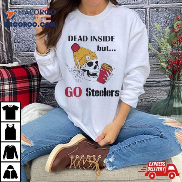 Pittsburgh Steelers Skeleton Dead Inside But Packers Logo Shirt