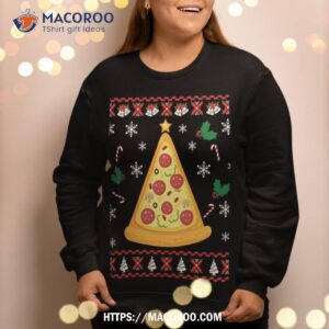 pizza christmas tree ugly sweater funny gifts sweatshirt sweatshirt 2