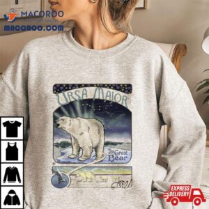 Polar Bear Ursa Major Constellation With Northern Lights Tshirt