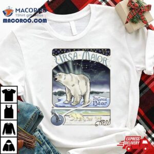 Polar Bear Ursa Major Constellation With Northern Lights Tshirt