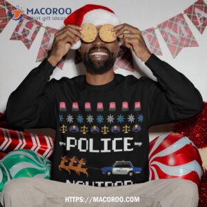 Police Navidad Ugly Christmas Sweater Funny Policeman X Mas Sweat Sweatshirt 3