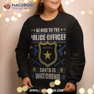 police officer ugly christmas sweater funny policeman x mas sweat sweatshirt 2
