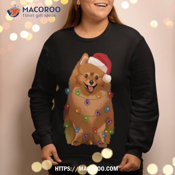 Pomeranian Christmas Lights Xmas Pom Dog Lover Sweatshirt