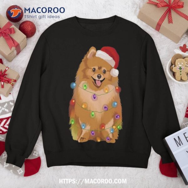 Pomeranian Christmas Lights Xmas Pom Dog Lover Sweatshirt