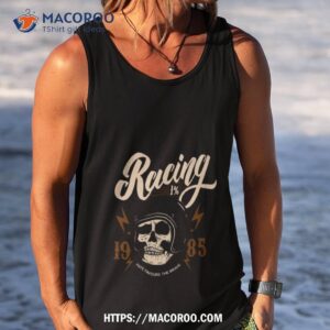 racing biker 1985 vintage skull shirt tank top