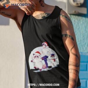 ragdoll cat snowman christmas shirt tank top 1