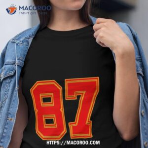 Red Number 87 White Yellow Football Basketball Shirt