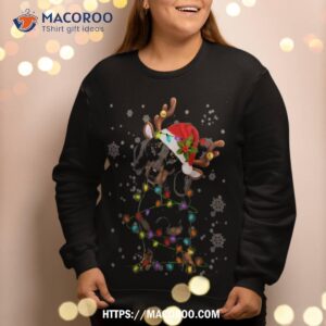 reindeer dachshund christmas lights funny dackel sweatshirt sweatshirt 2