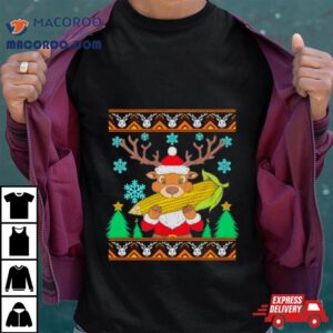 Reindeer Eat Corn Ugly Christmas Tshirt
