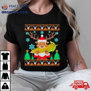 Reindeer Eat Corn Ugly Christmas Tshirt