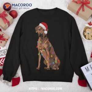 rhodesian ridgeback christmas lights xmas dog lover sweatshirt sweatshirt