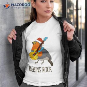 Robins Rock Funny Cute Rocking Bird Robin Christmas Shirt