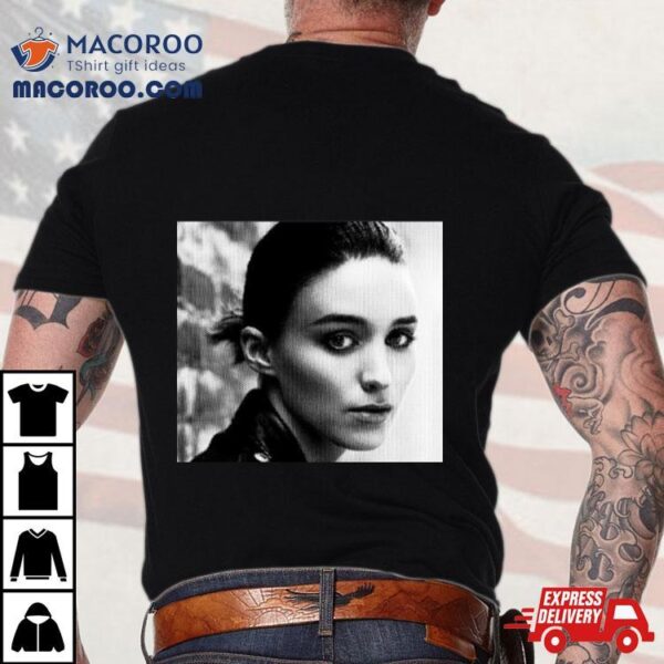 Rooney Mara Black And White Portrait Shirt