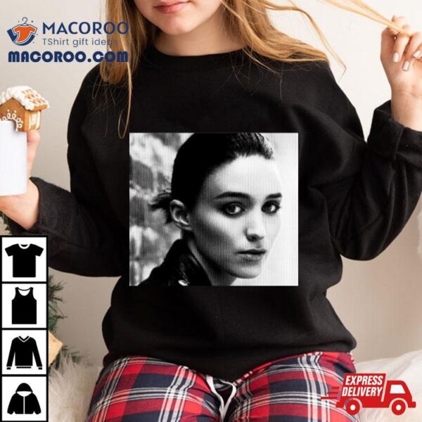 Rooney Mara Black And White Portrait Shirt