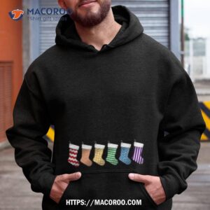 Row Of Six Lgbtq Pride Rainbow Christmas Stockings Shirt