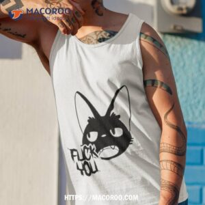 rude jiji cat fuck you shirt tank top 1